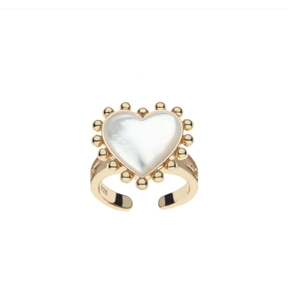 Jane Win Bursting with Love Heart Ring Mother of Pearl